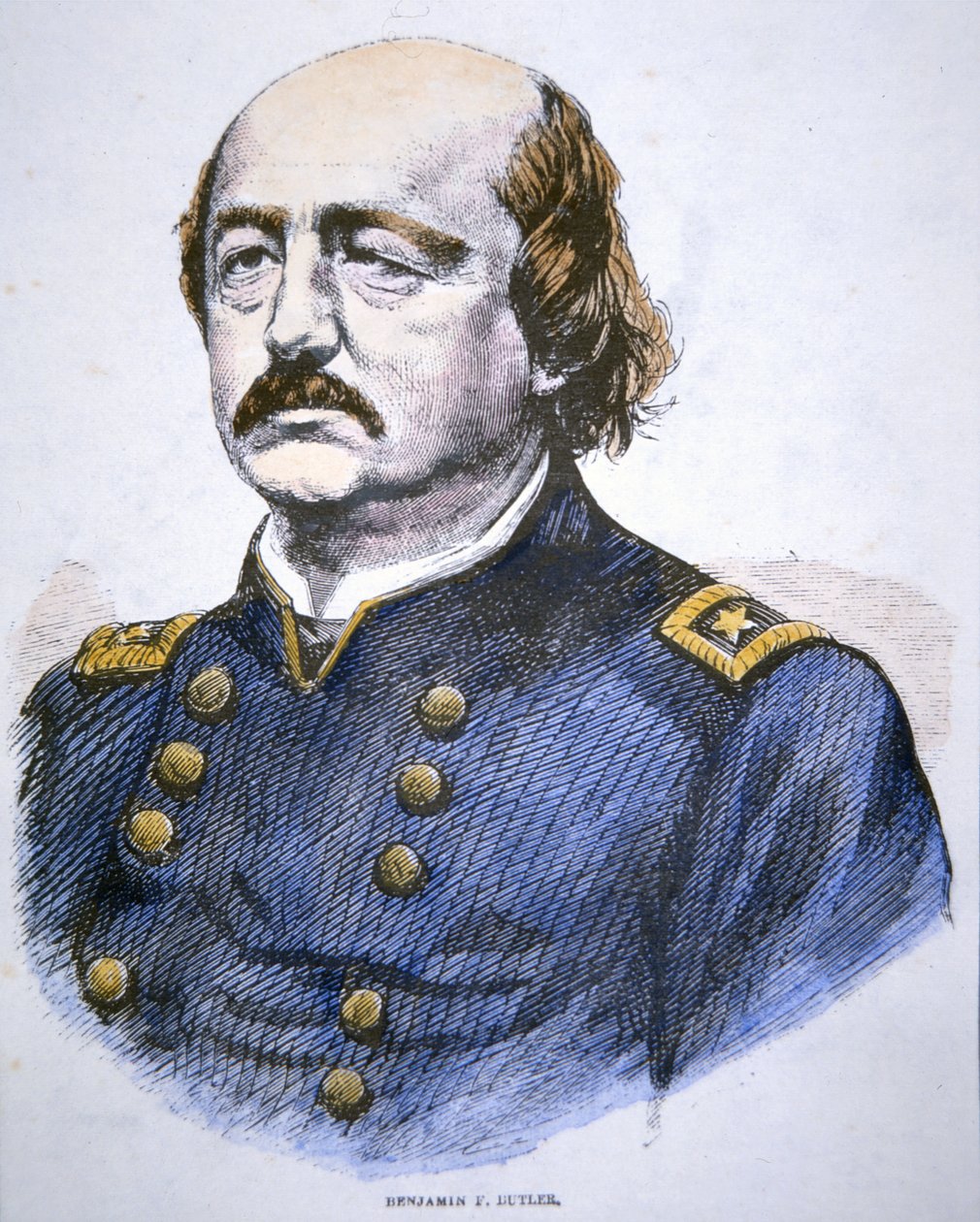 Portrett av Benjamin F. Butler (litho-farge) av American School