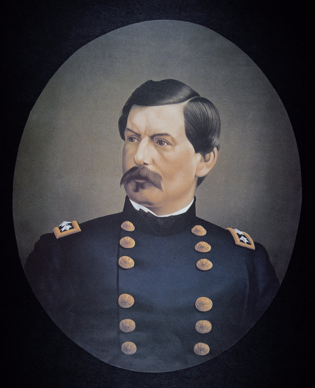 Portrett av general George B. McClellan (litho-farge) av American School