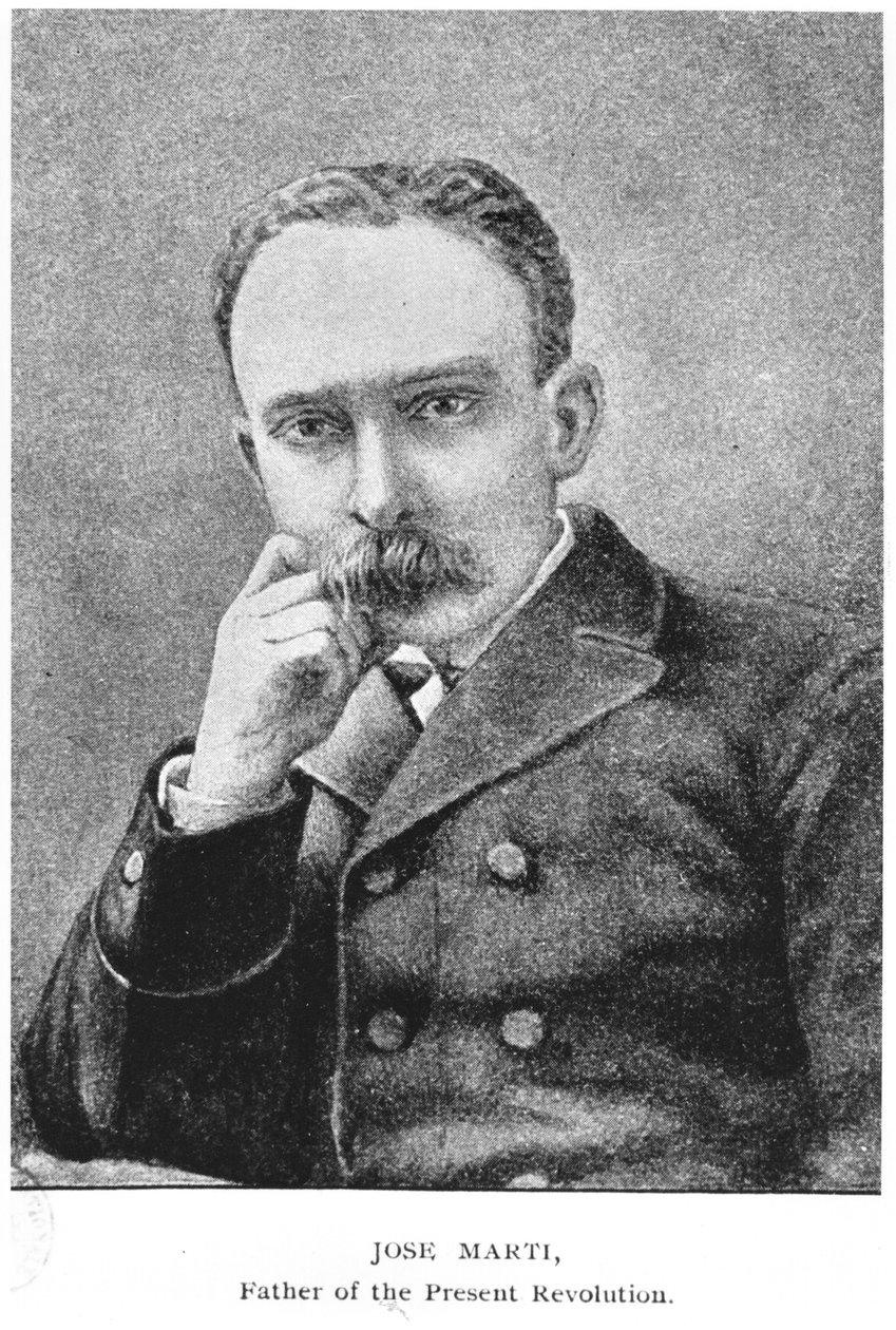 Portrett av Jose Marti (1853-95) fra The Story of Cuba av Murat Halstead, utgitt 1898 av American School