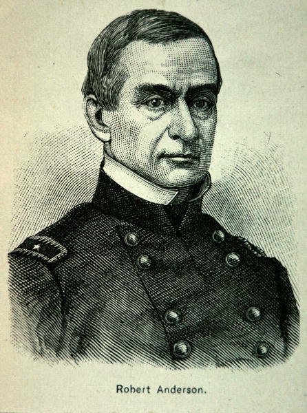 Portrett av major Robert Anderson (1805-71) (litho) av American School