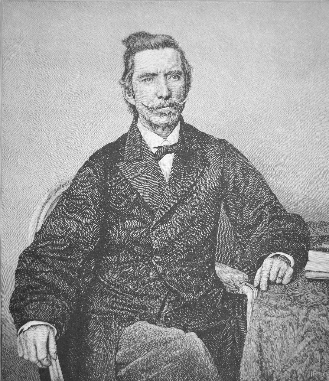 Portrett av kontreadmiral Semmes (1809-77), kaptein for konfødererte raider Alabama (litho) av American School