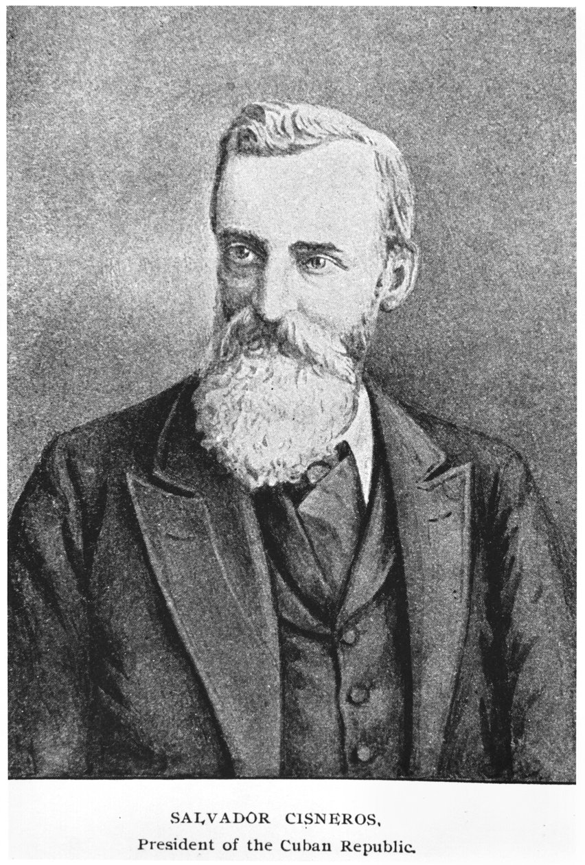 Portrett av Salvador Cisneros Betancourt (1828-1914) fra The Story of Cuba av Murat Halstead, utgitt 1898 av American School