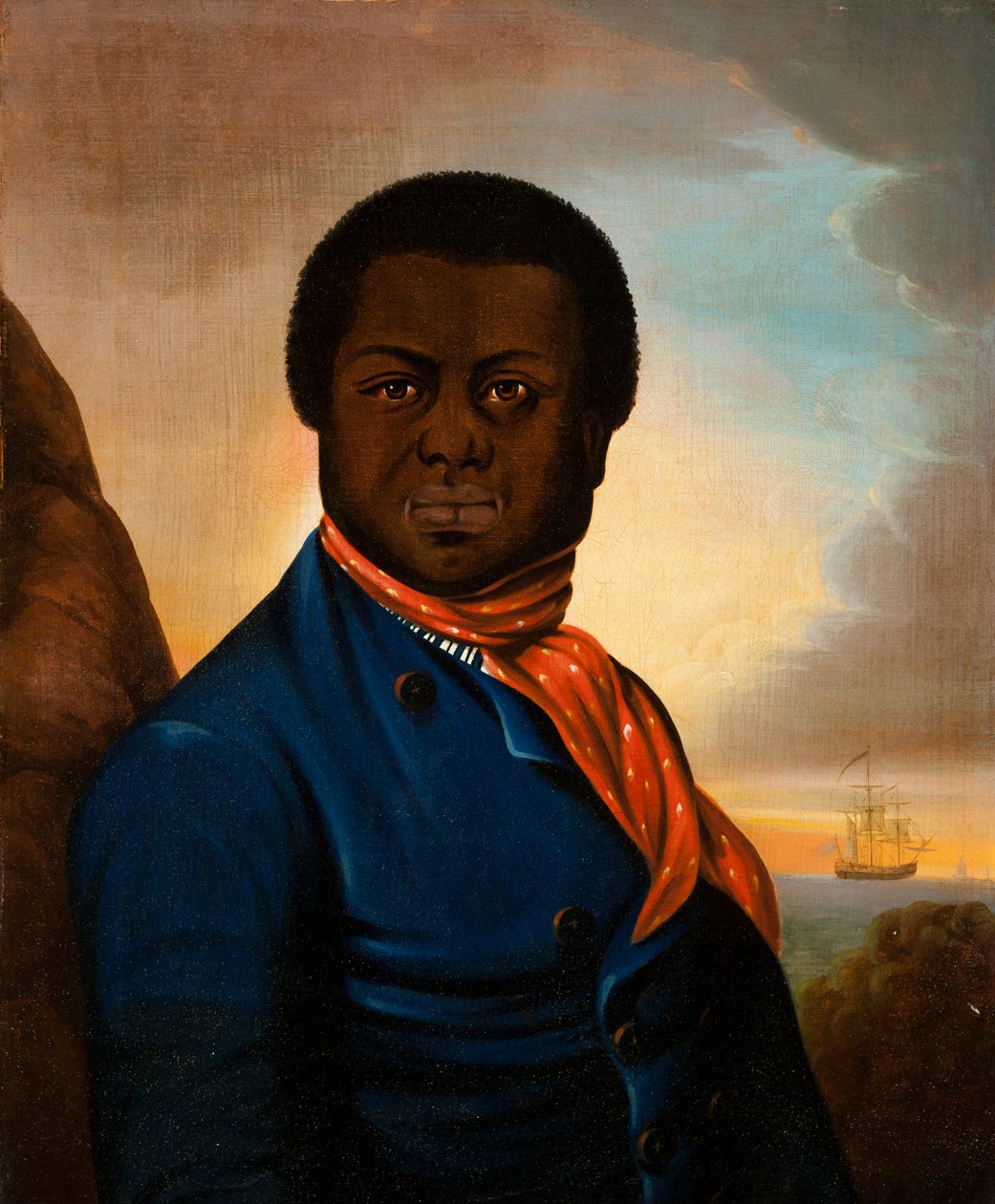 Portrett av en sjømann (Paul Cuffe?), ca. 1800 av American School