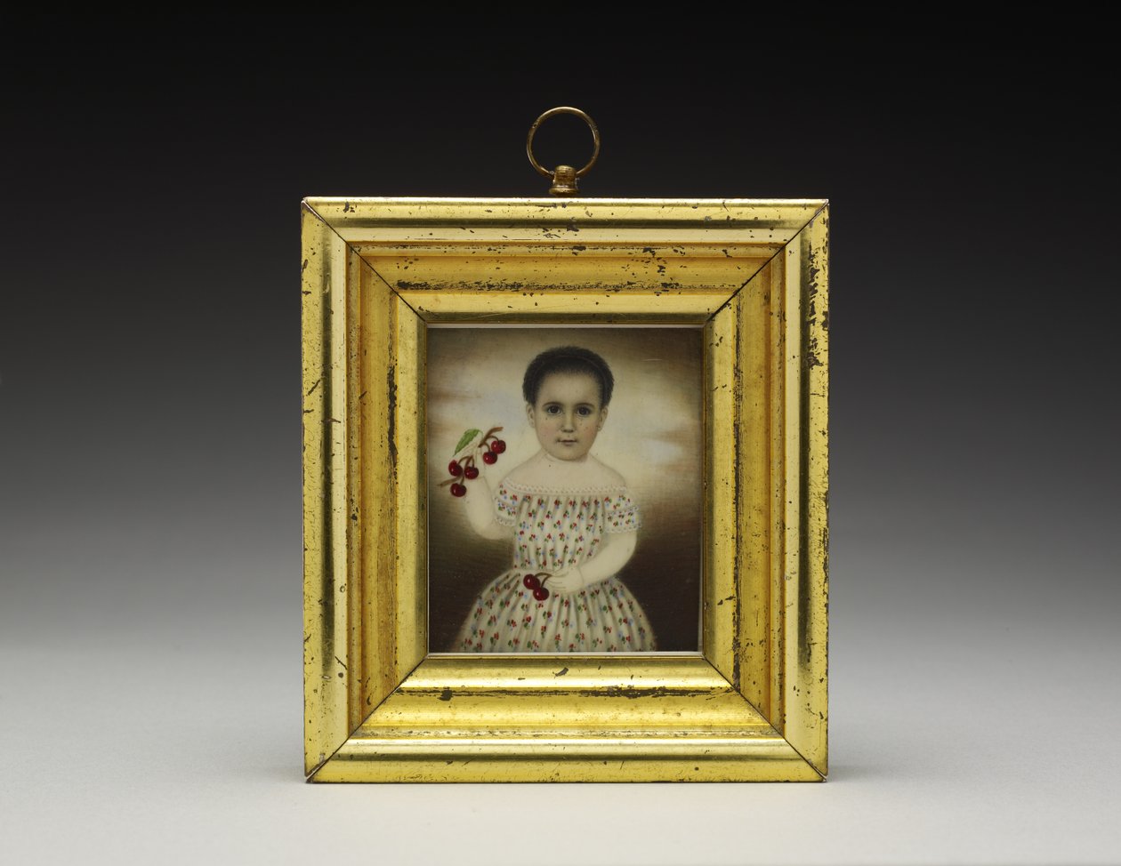 Portrait of a Young Girl, ca. 1846 (akvarell på elfenben, tre og glass) av American School