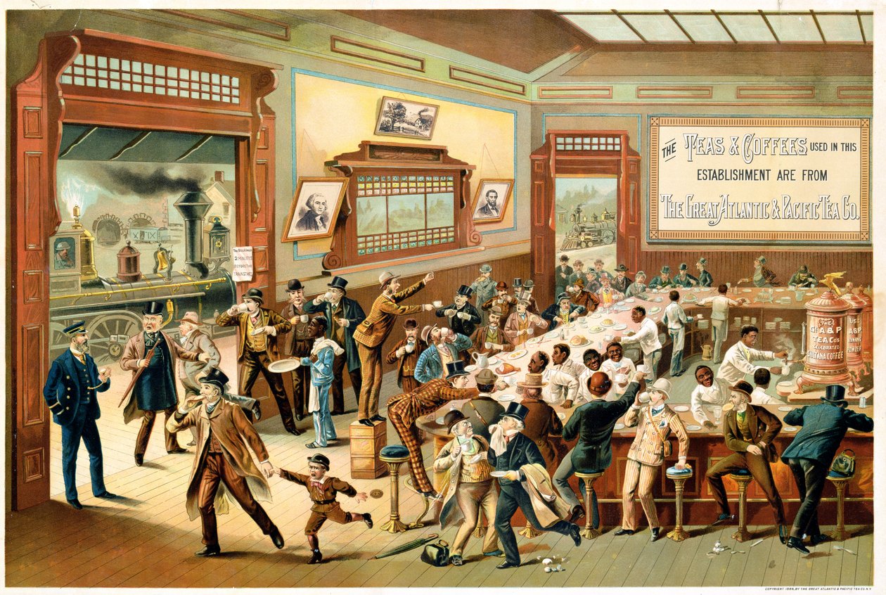 Plakat som reklamerer for Great Atlantic & Pacific Tea Co., 1886 av American School