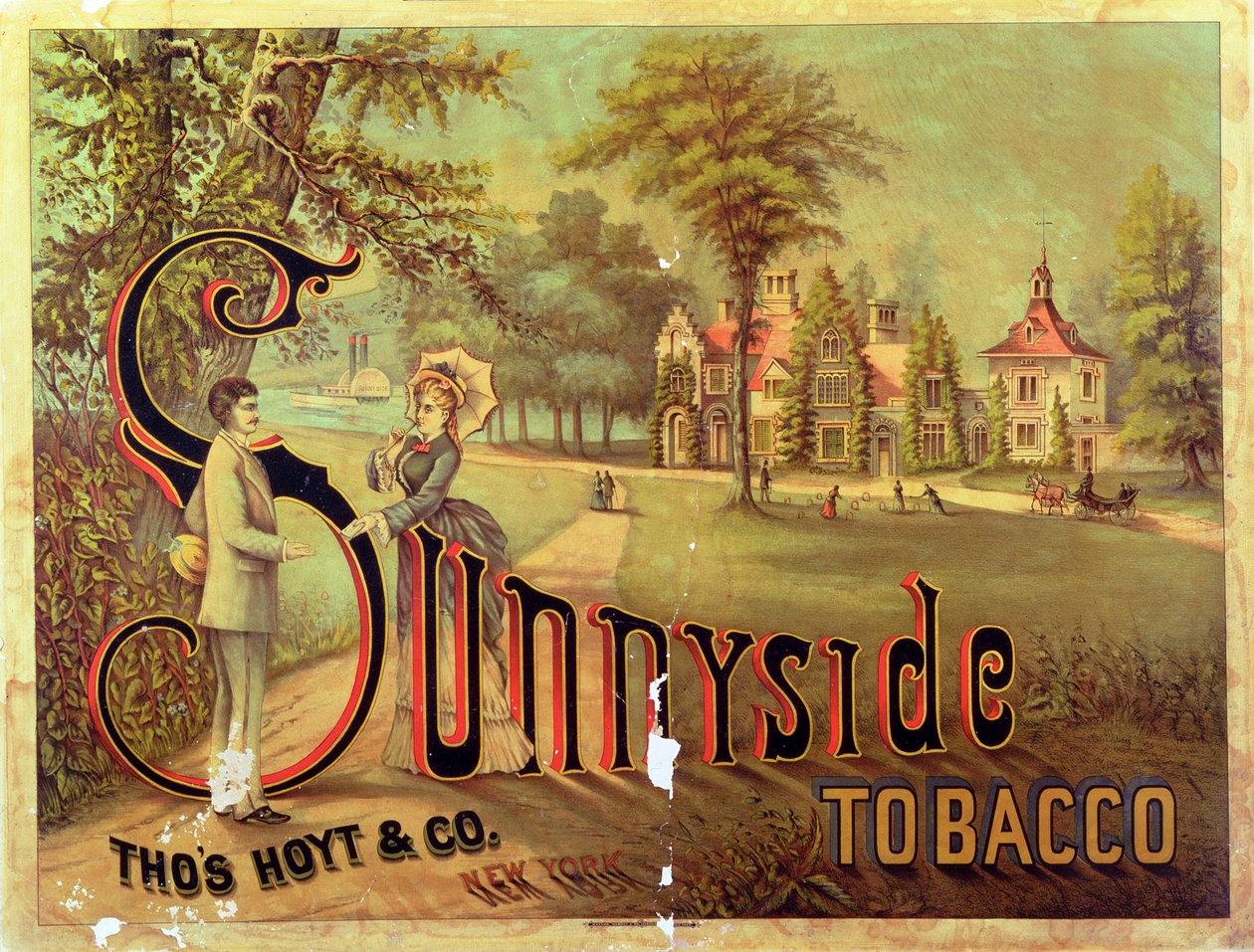 Plakat reklame Sunnyside Tobacco av American School