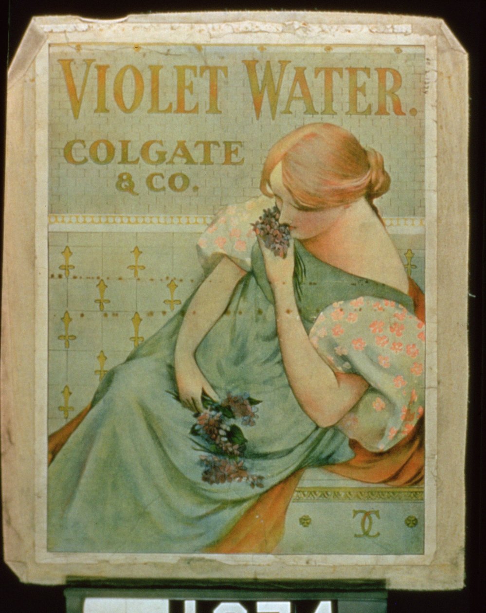 Plakat som reklamerer for Violet Water, av Colgate & Co. av American School