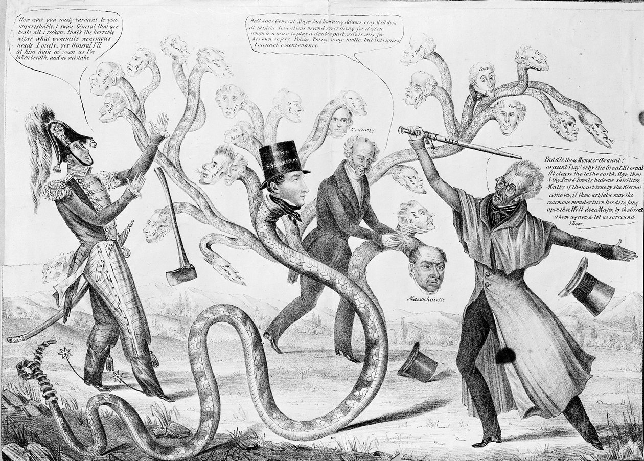 President Andrew Jackson (1767-1845) drepte Hydraen av American School