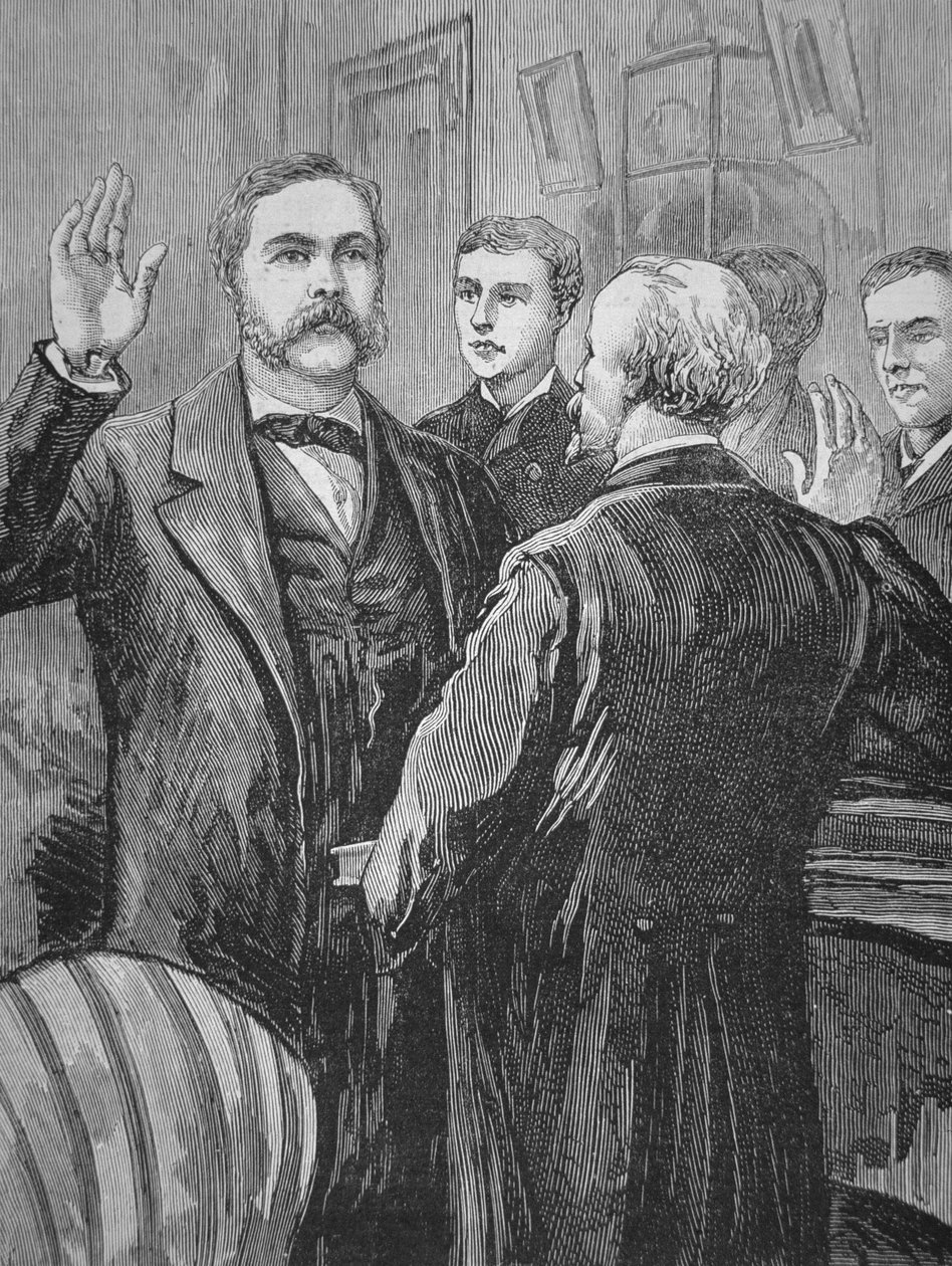President Chester A. Arthur avla embetsed etter James Garfields død 20. september 1881 (lito) av American School
