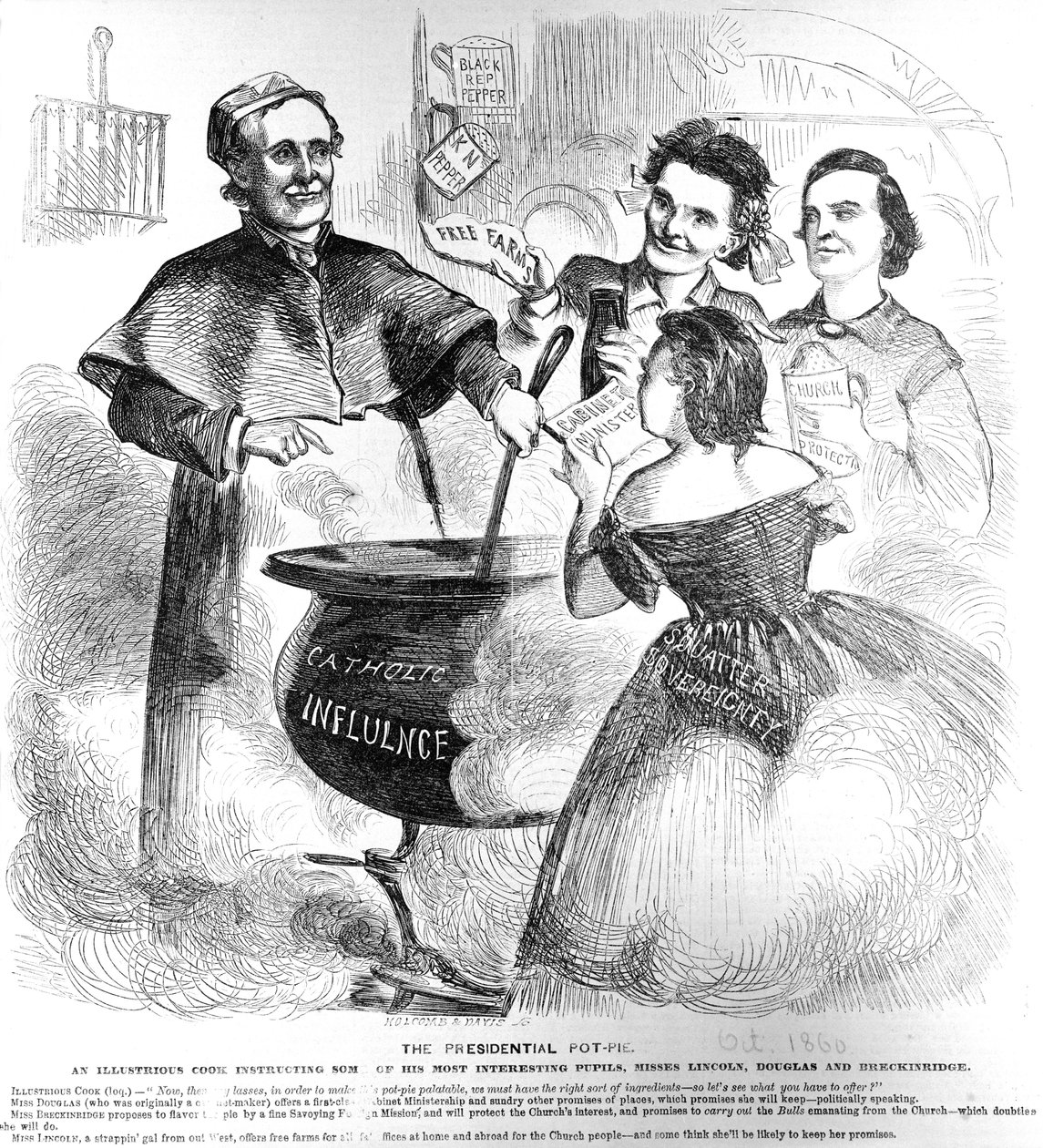 Presidential Pot Pie, fra Frank Leslies Budget of Fun, 1. oktober 1860 av American School