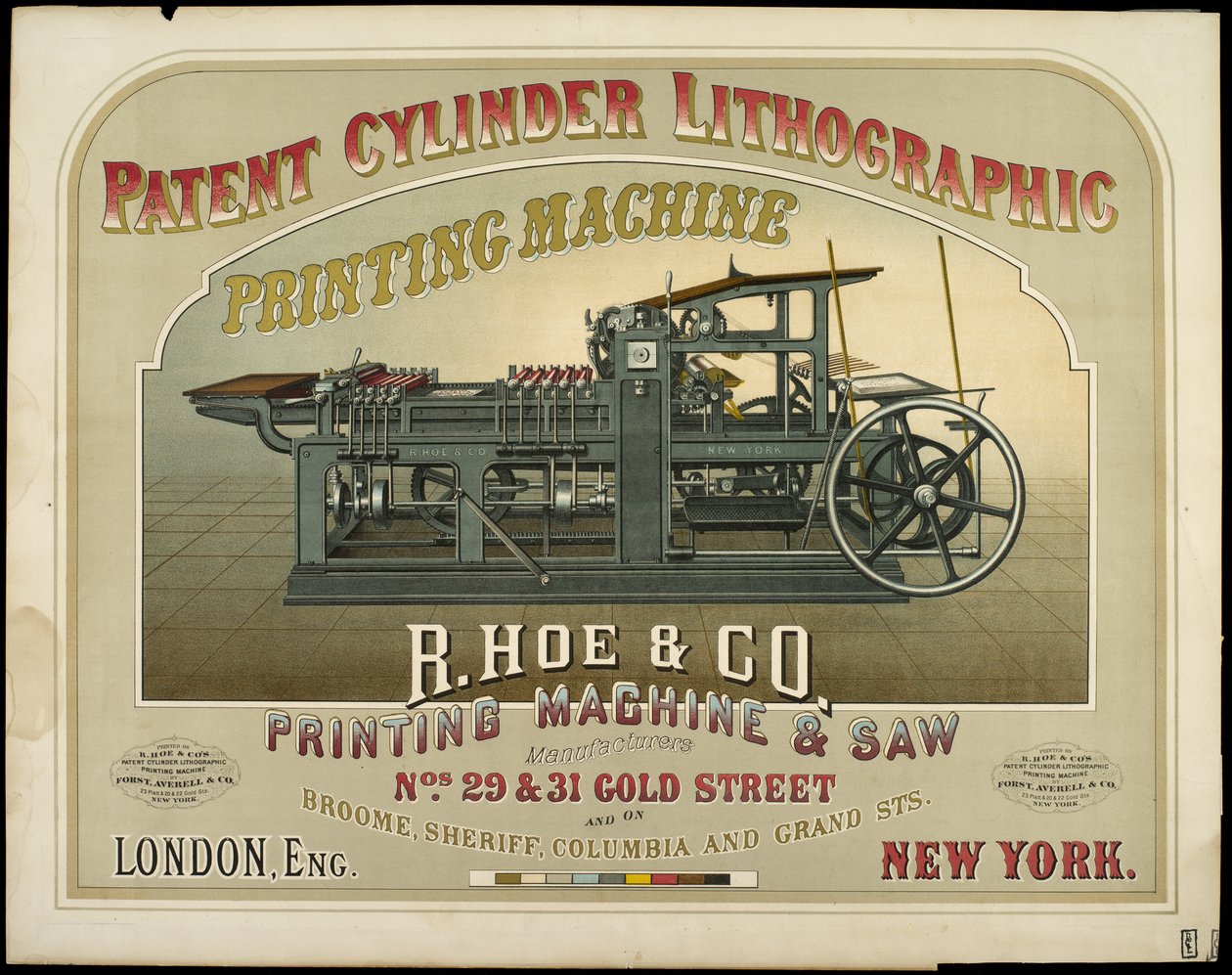 R. Hoe & Co. Produsenter av trykkemaskiner og sager av American School