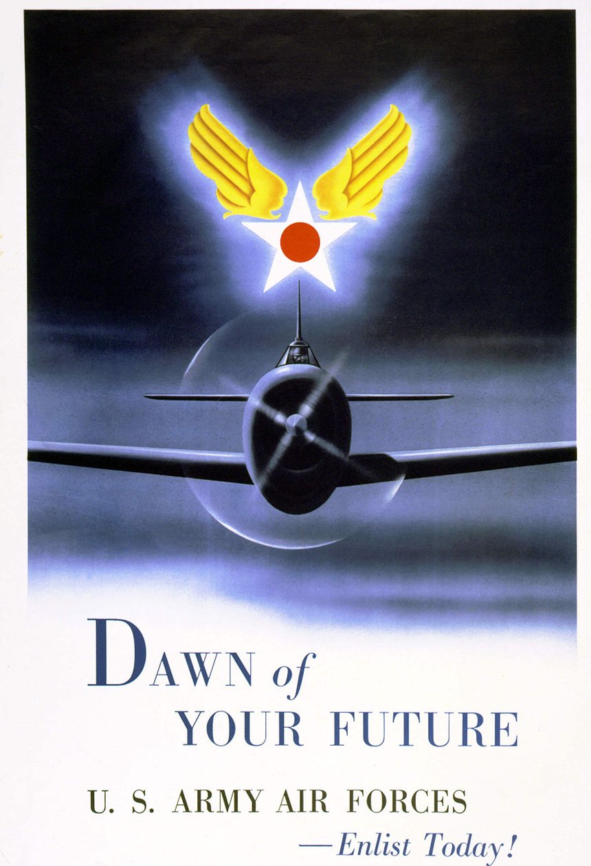 Rekrutteringsplakat for "US Army Air Forces" av American School