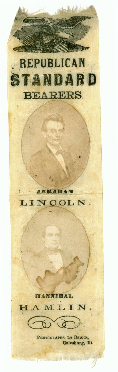 Republican Standard Bearers, Abraham Lincoln og Hannibal Hamlin, 1860 (trykt tekstil) av American School