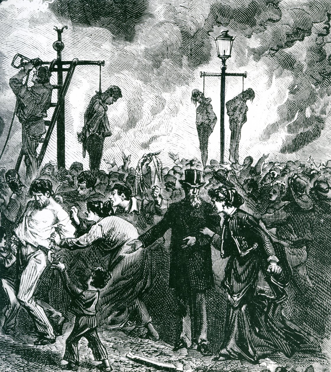 Opptøyer råder under Great Fire of Chicago i 1871 av American School