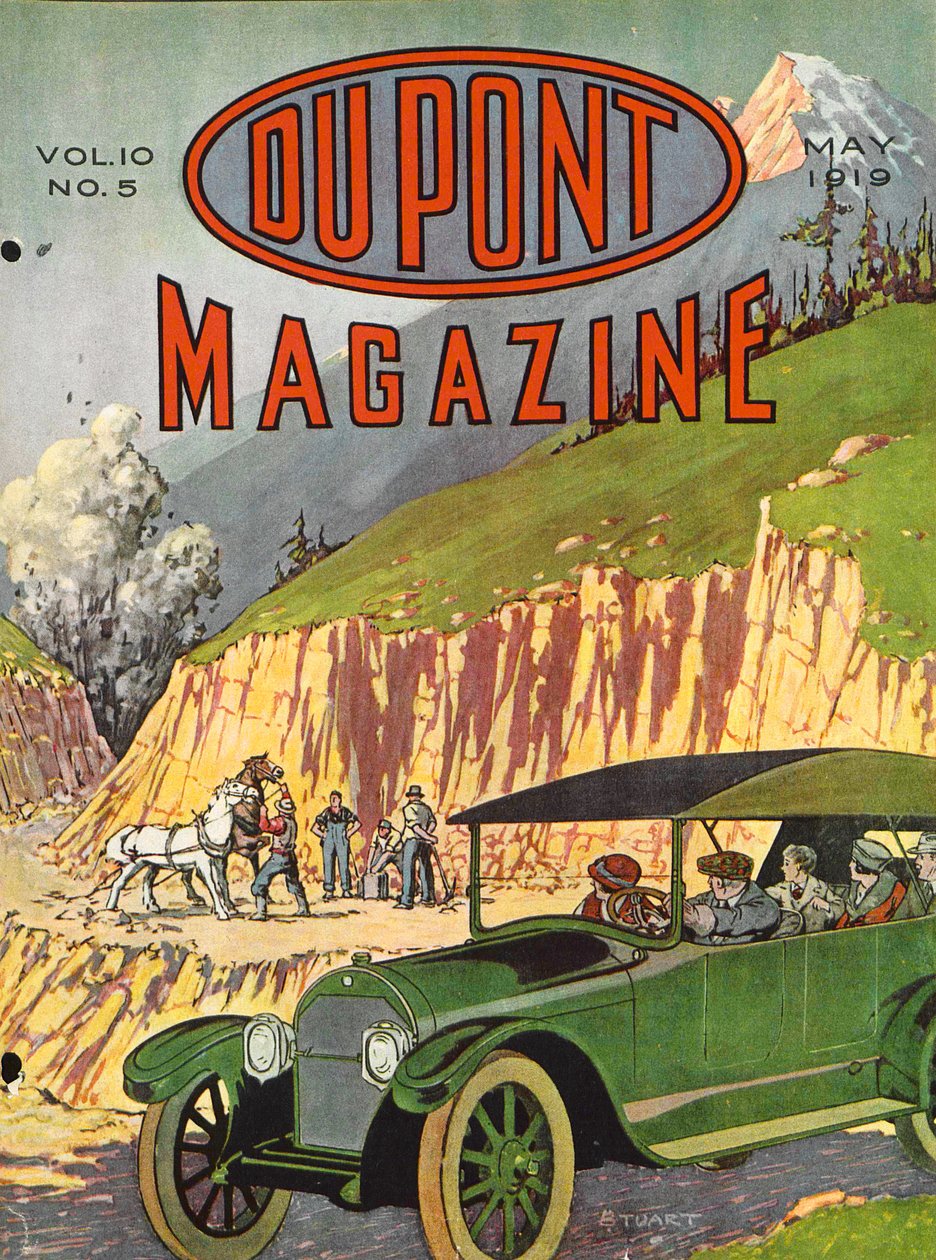 Veibygging, forside av DuPont Magazine, mai 1919 av American School
