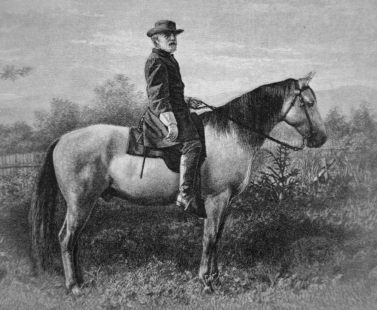 Robert E. Lee (1807-70) på sin krigshest 
