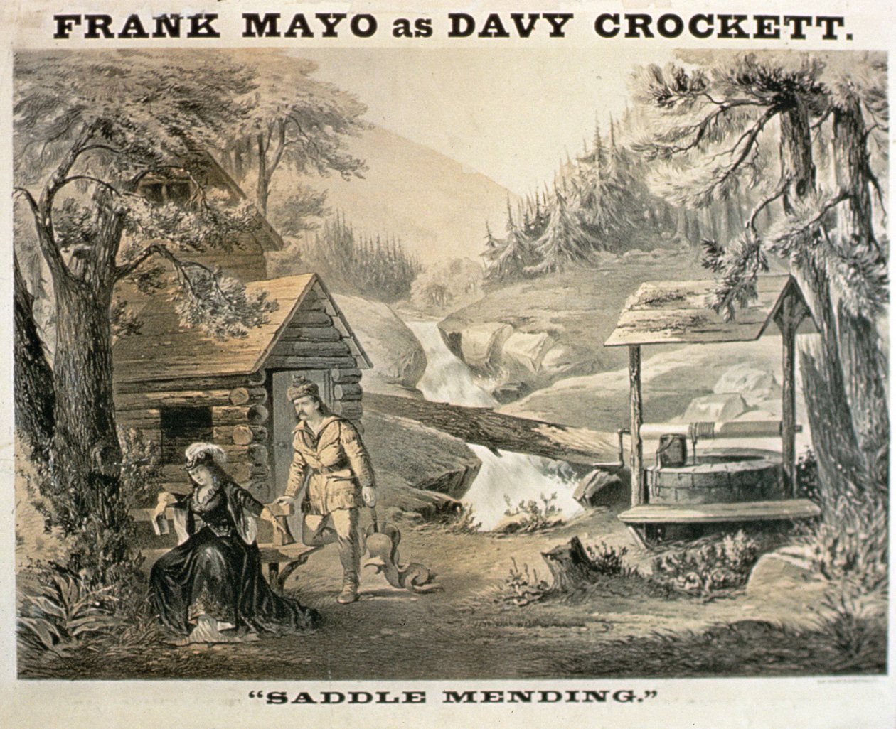 Saddle Mending, plakat for Davy Crockett med Frank Mayo i hovedrollen av American School