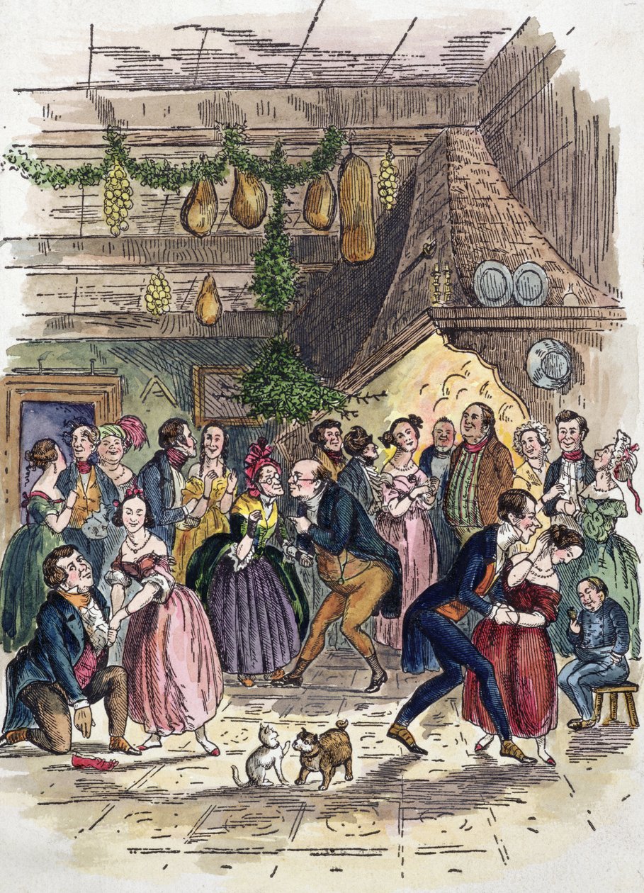 Scene fra A Christmas Carol, av Charles Dickens av American School