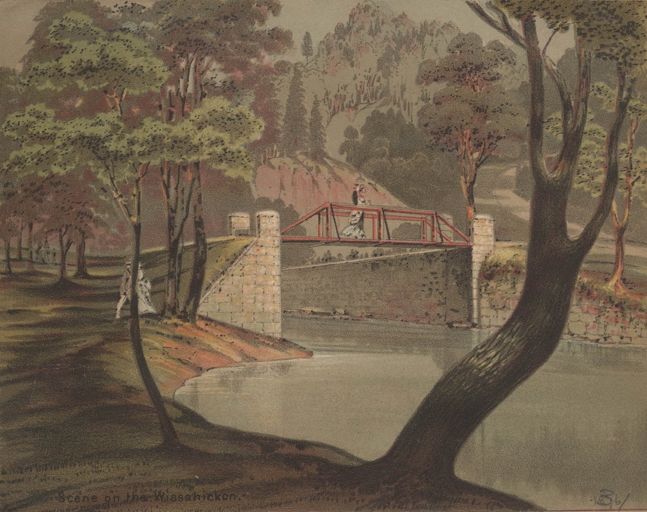 Scene på Wissahickon, ca. 1880 av American School