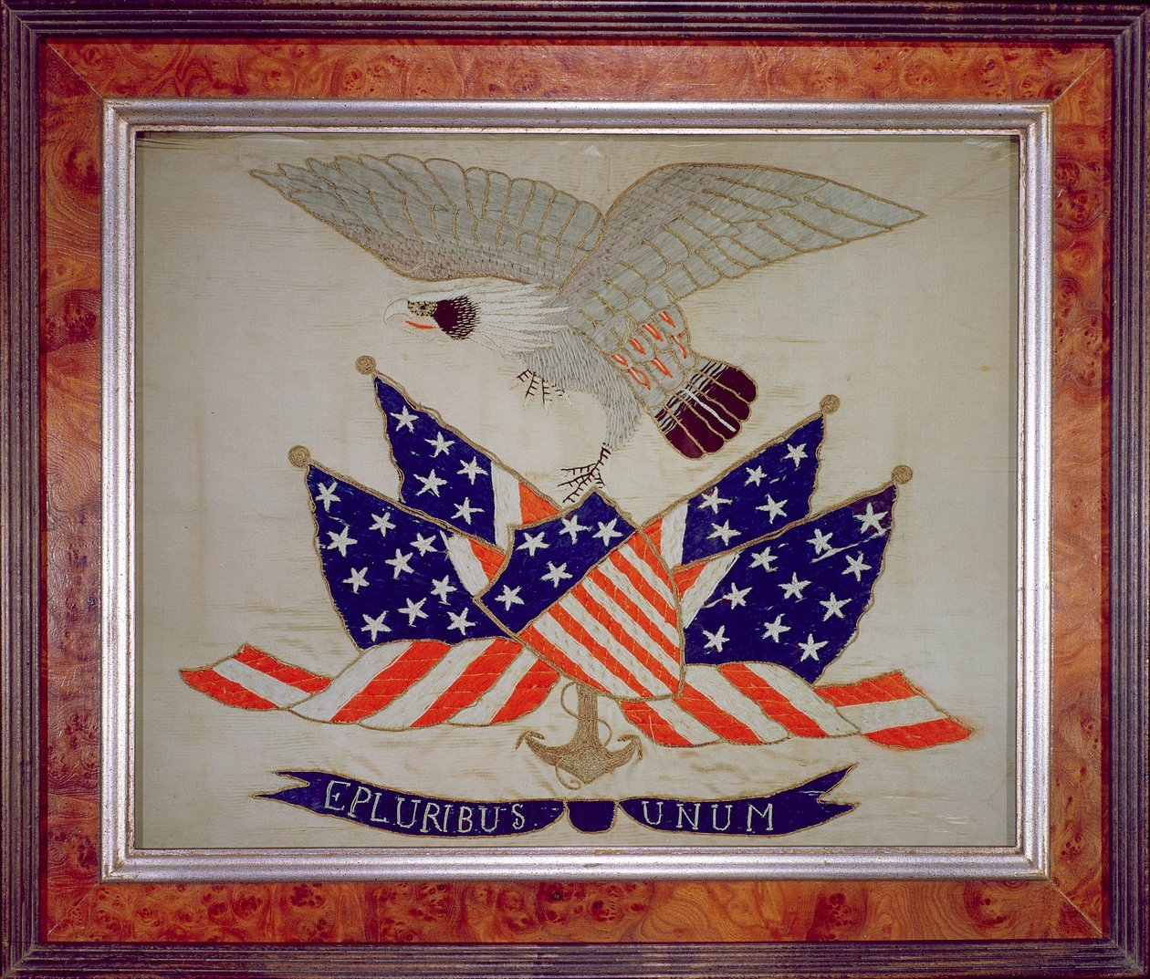 Segl fra Amerikas forente stater, ca. 1840 (broderi) av American School