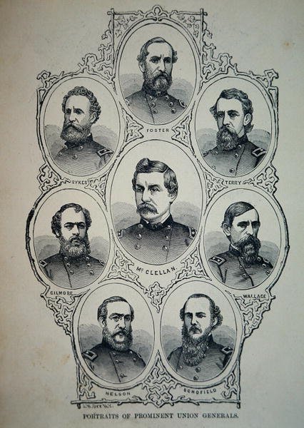 Syv portretter av fremtredende generaler fra unionshæren (litho) av American School