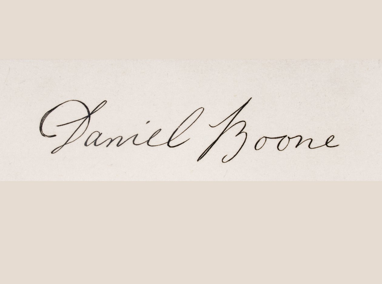 Signatur av Daniel Boone av American School