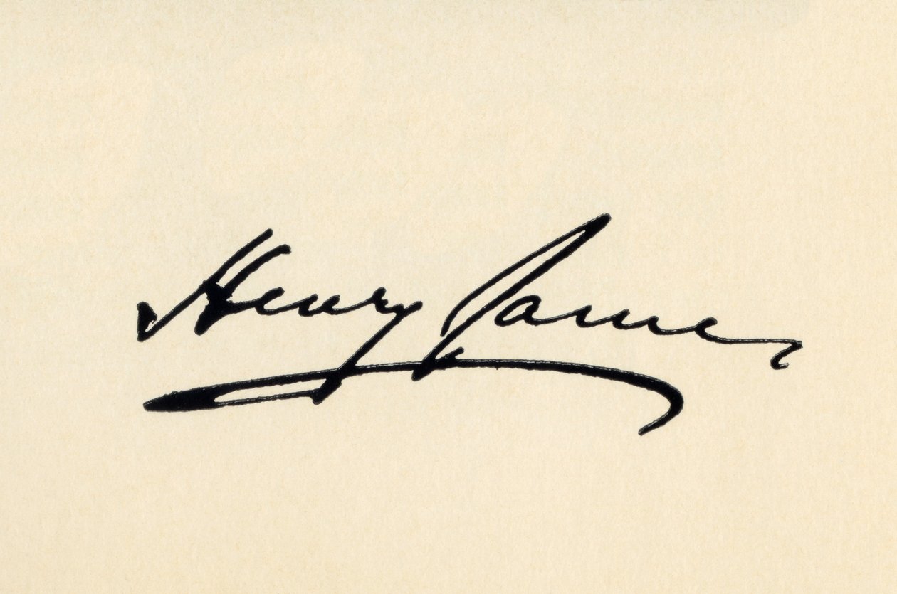 Signaturen til Henry James av American School