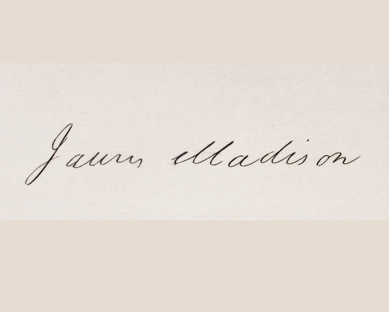 Signaturen til James Madison av American School