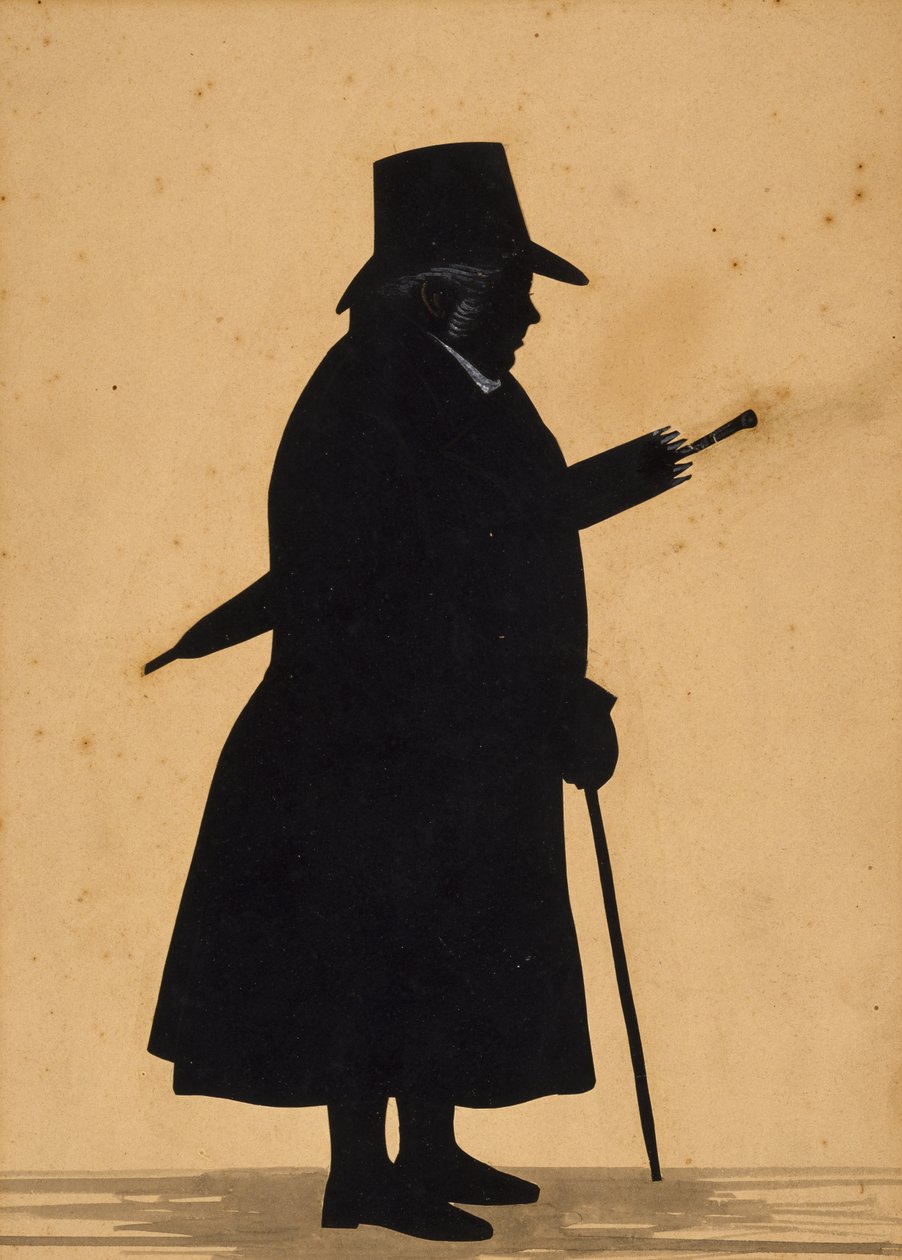 Silhuett, ca. 1830 (papir, lønnramme) av American School