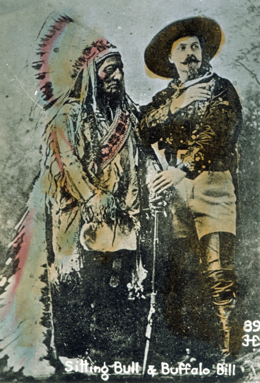 Sitting Bull and Buffalo Bill, ca. 1885 (farget bilde) av American School