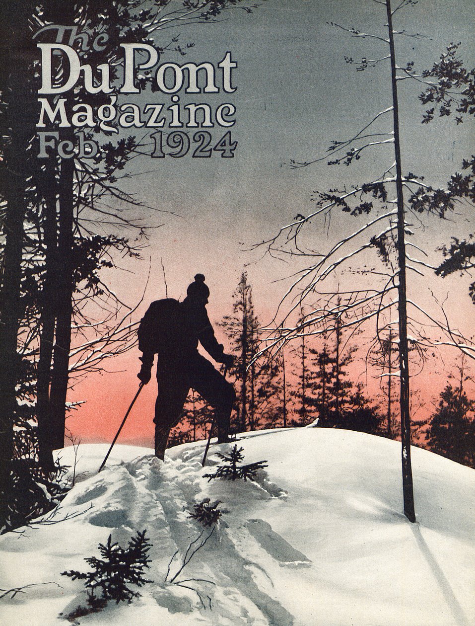 Ski, forside av DuPont Magazine, februar 1924 av American School