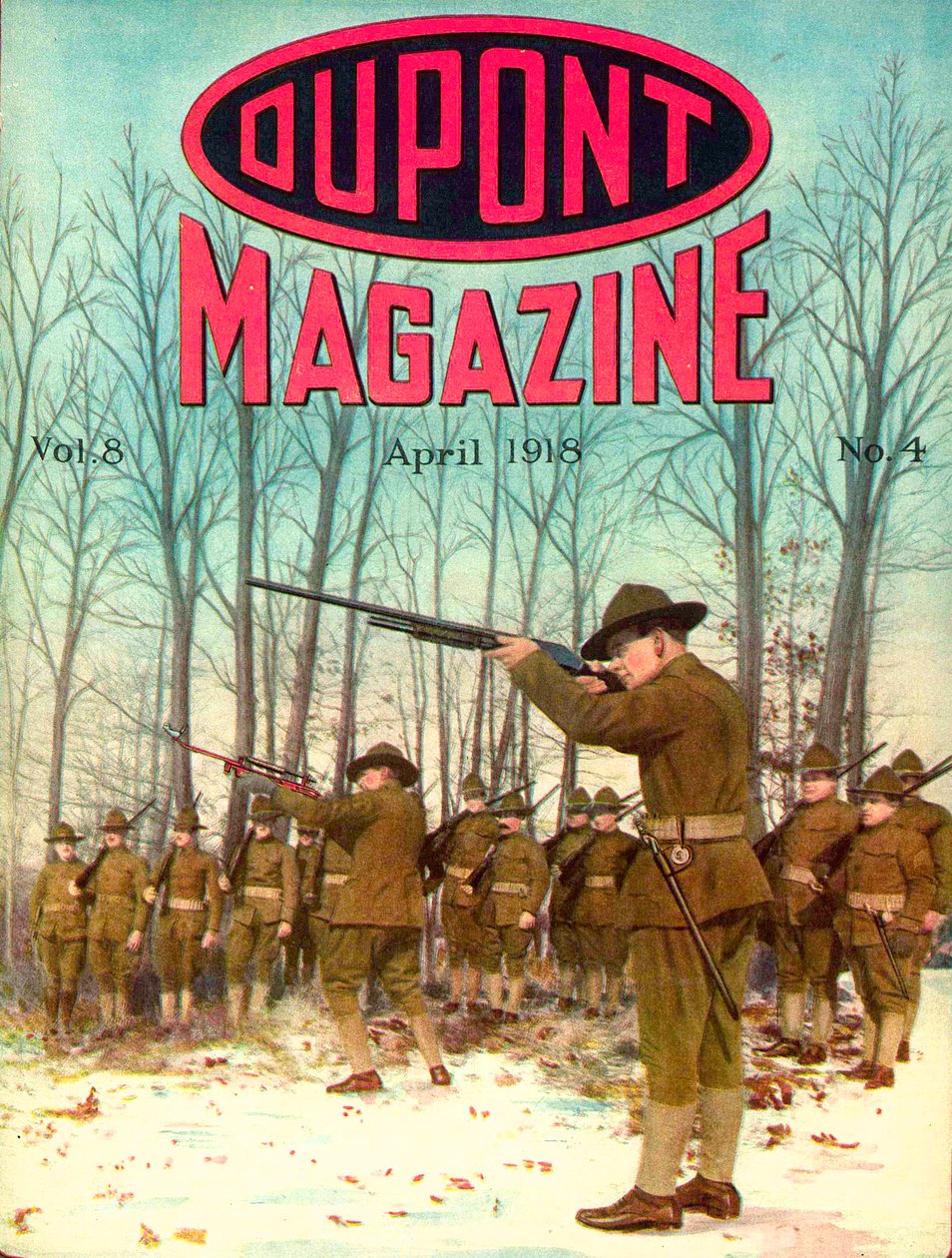 Soldiers, forside av DuPont Magazine, april 1918 av American School