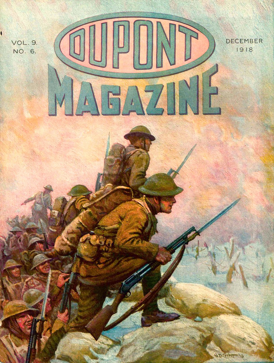 Soldiers in the Trenches, forside av DuPont Magazine, desember 1918 av American School