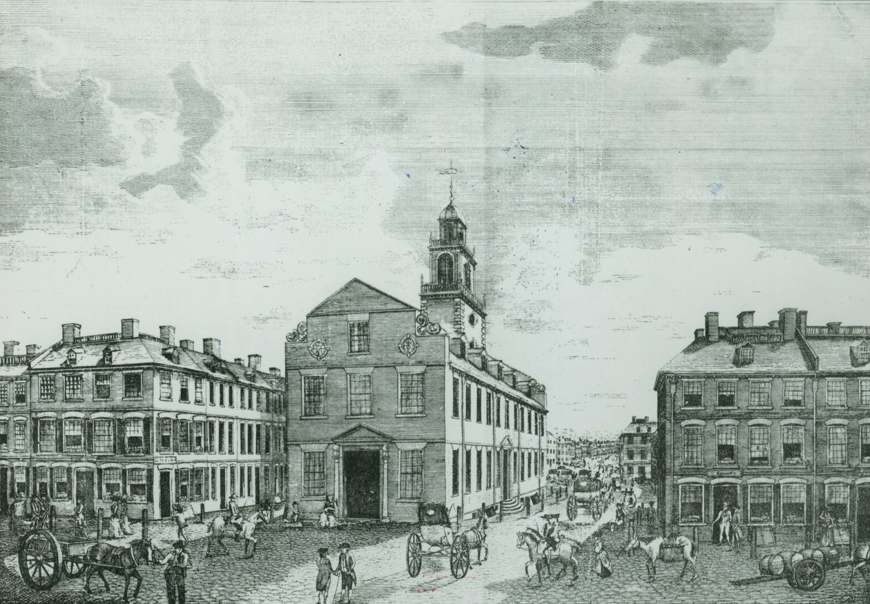 South West View of The Old State House, Boston, 1881 av American School
