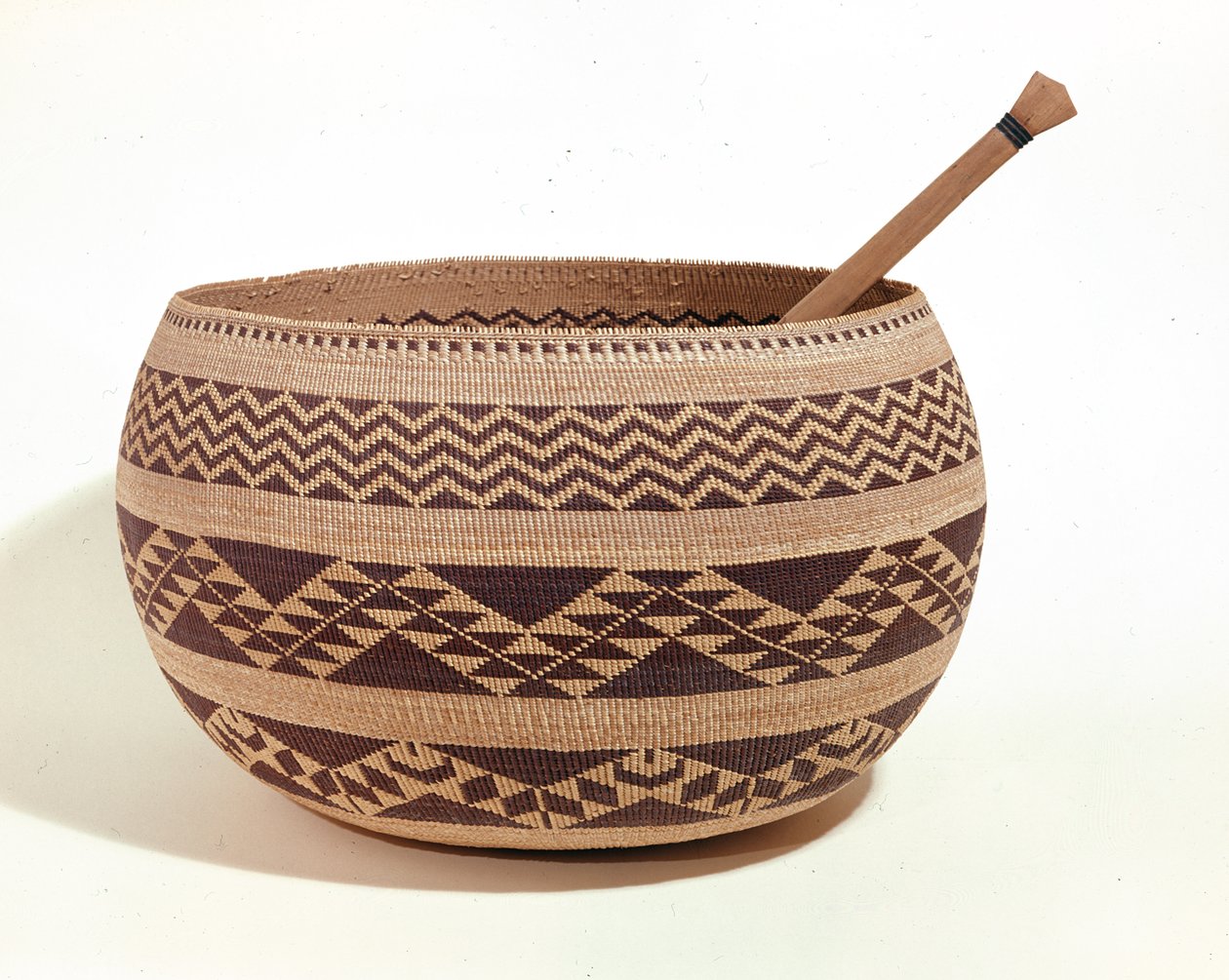 Sørvestlig indiansk kokekurv (vevd fiber) av American School