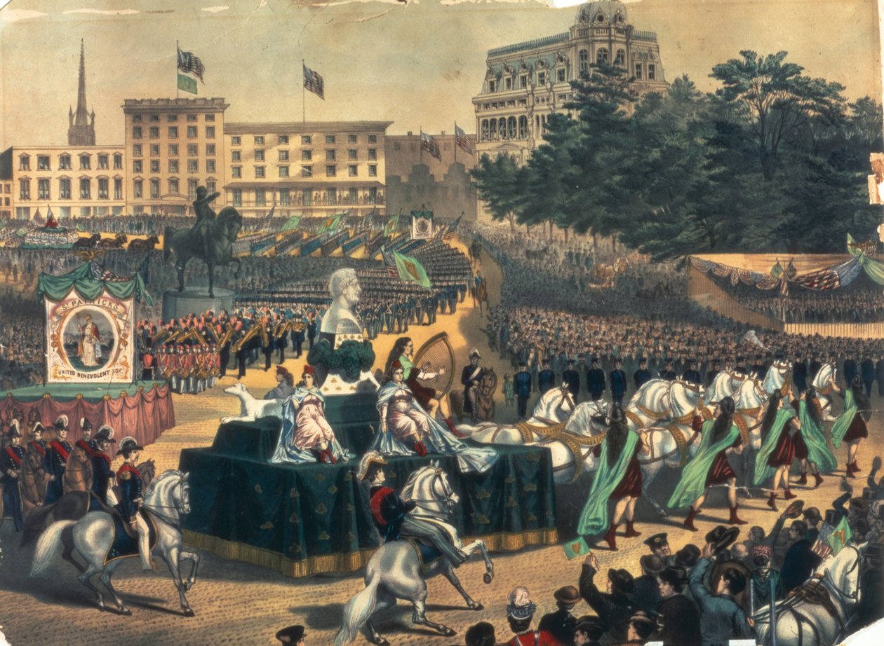 St. Patricks Day Parade i Amerika, Union Square, 1870-tallet av American School