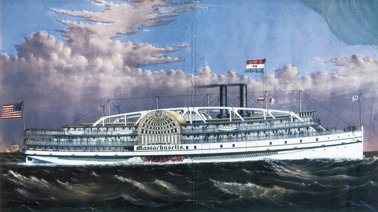 Steamboat Massachusetts Drift med skovlhjul av American School