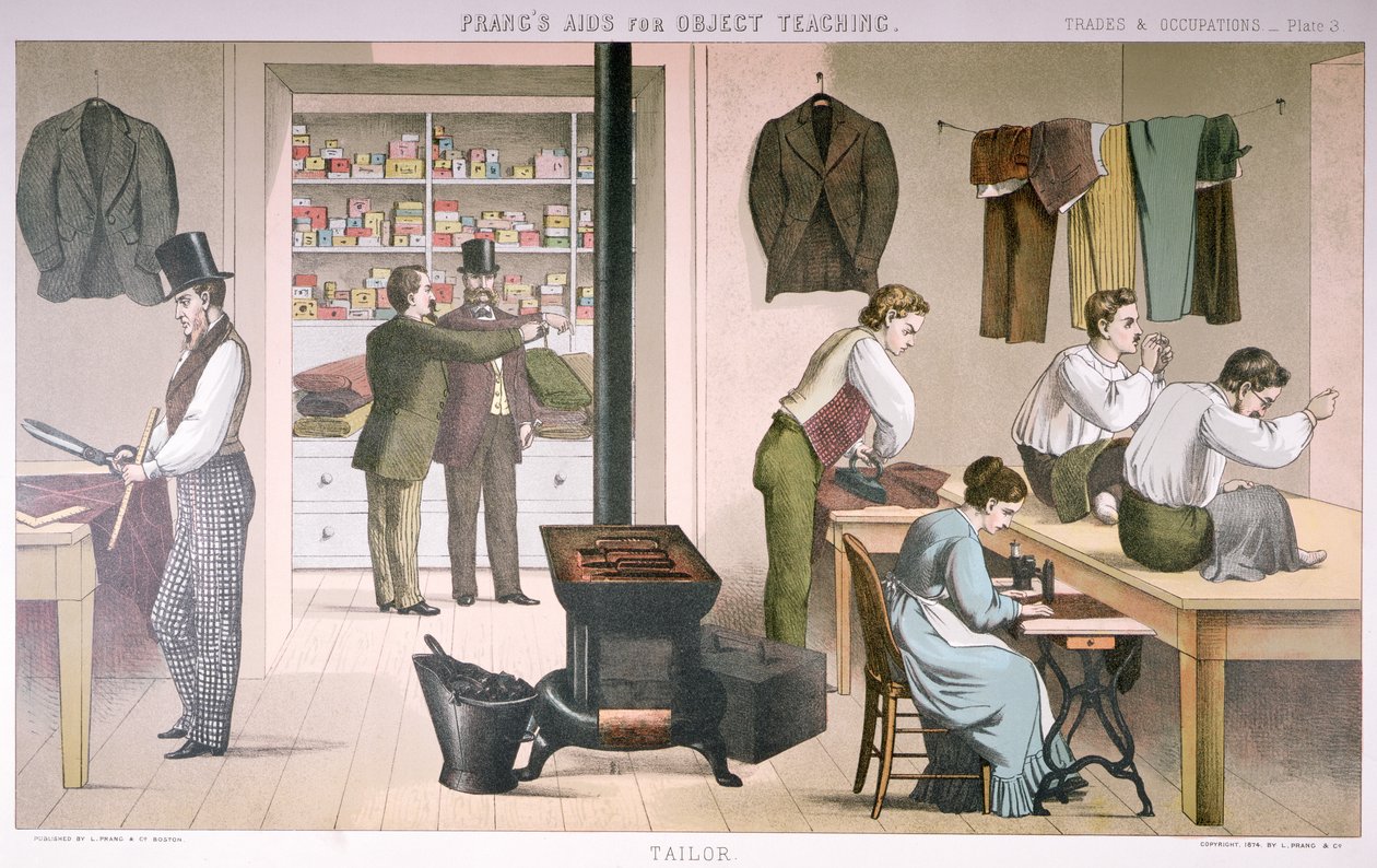 Skredder, tallerken fra Prangs Aids for Object Teaching, 1874 av American School