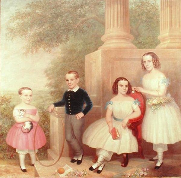 The Abeel Children, ca. 1852-55 (olje på lerret) av American School
