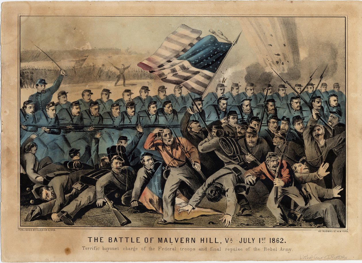 Slaget ved Malvern Hill, Va., 1. juli 1862, pub. av Currier & Ives, ca. 1862 av American School