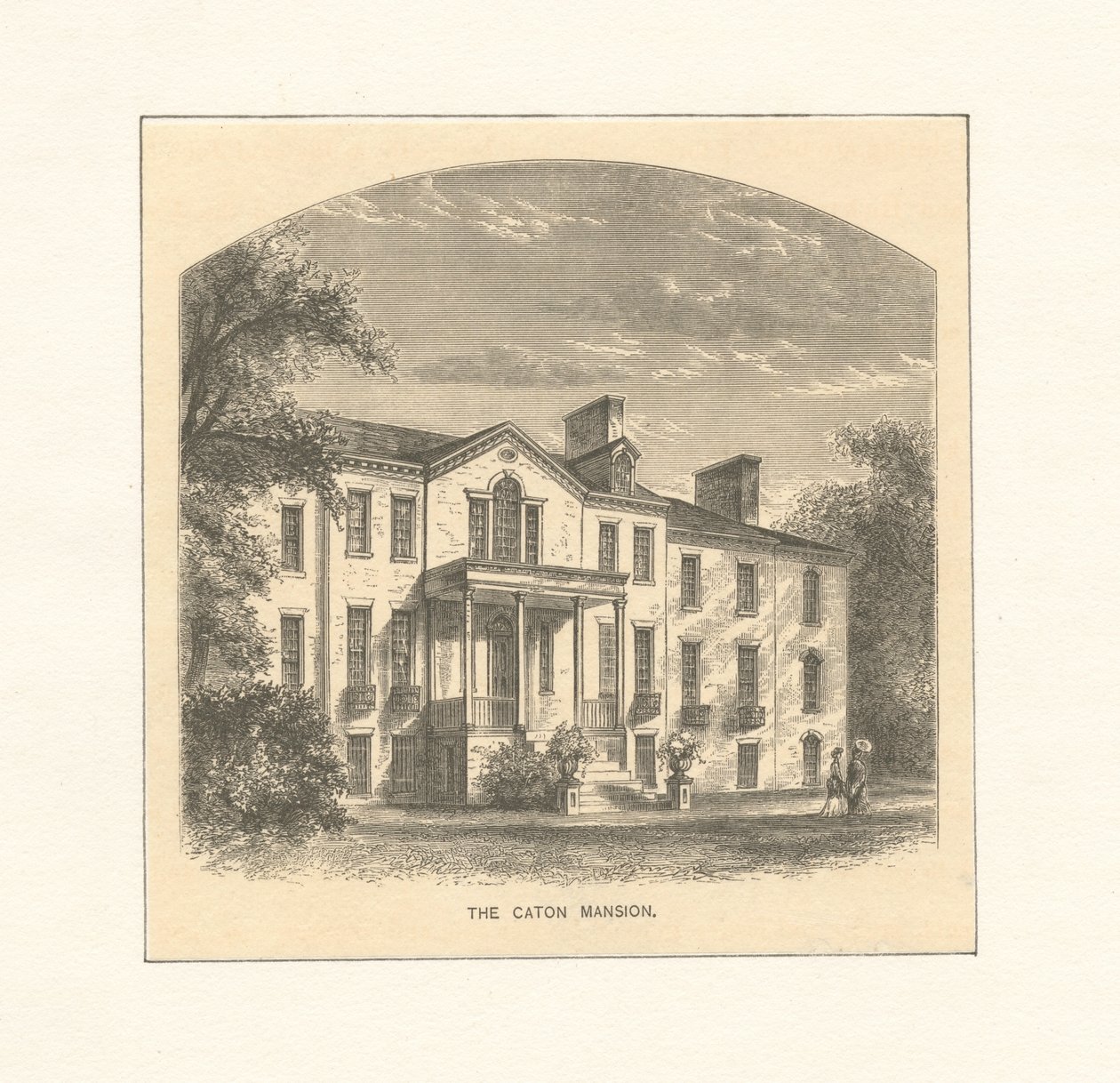 The Caton Mansion, ca. 1870 (gravering) av American School