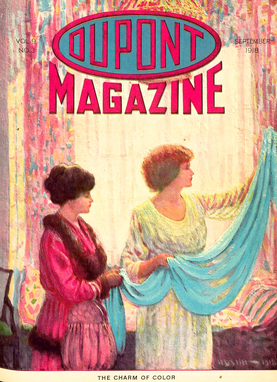 The Charm of Color, forsiden av DuPont Magazine, september 1918 av American School