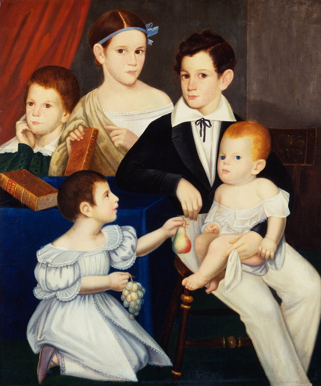 The Children of Dr.Elias Ogden, Natchez, Mississippi (olje på lerret) av American School