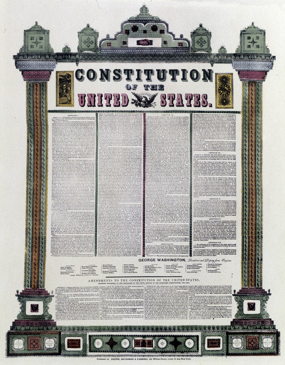 The Constitution of the United States of America (American Constitution) signed in 1787, applied in 1789 av American School