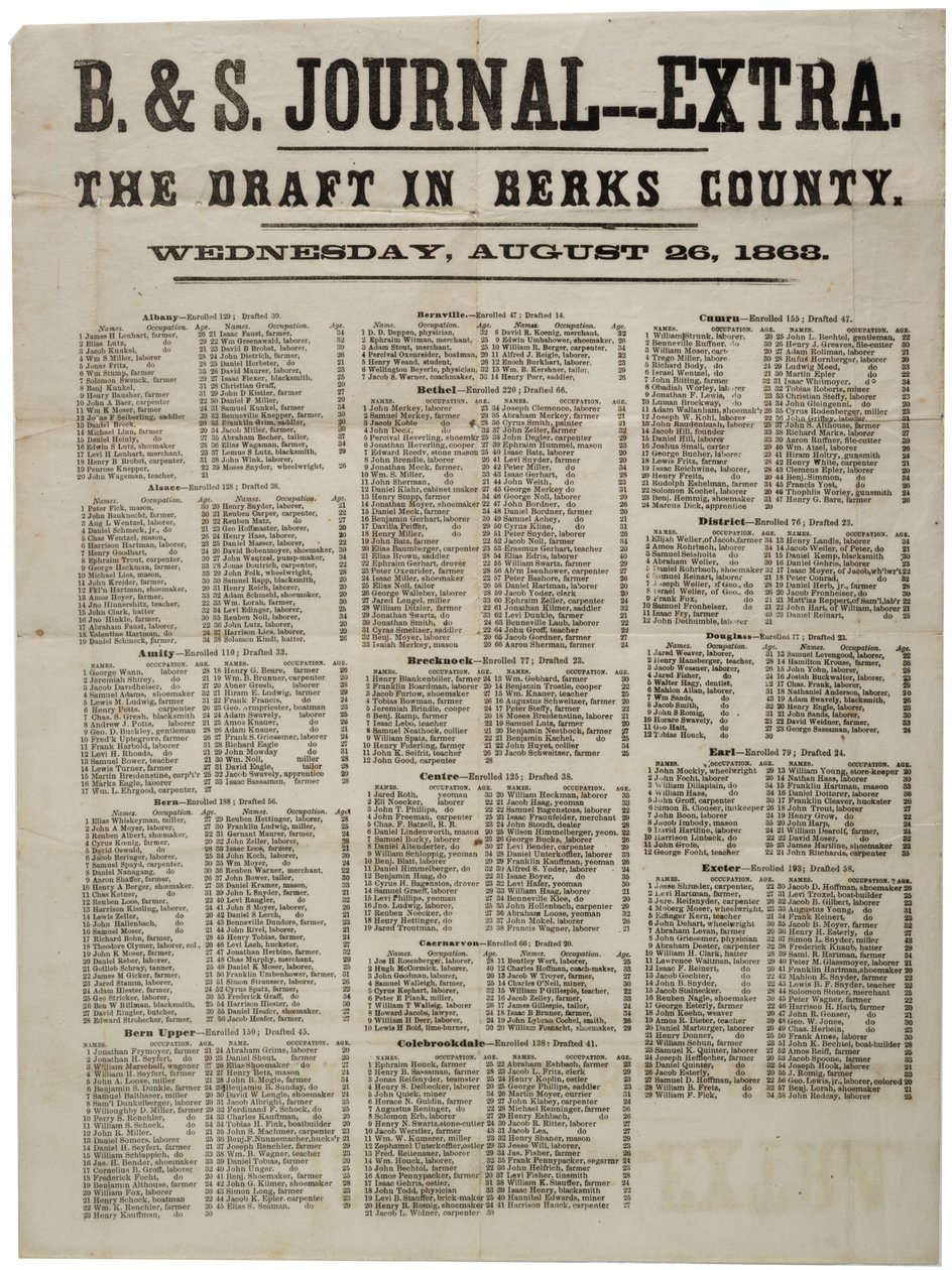 Utkastet i Berks County, 26. august 1863 av American School