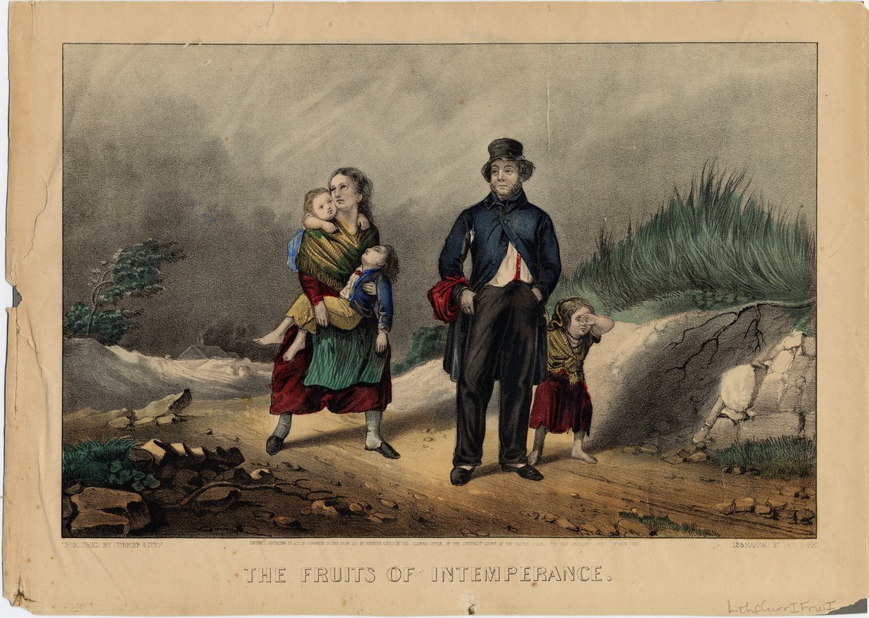 The Fruits of Inmperance, pub. av Currier & Ives, 1870 av American School