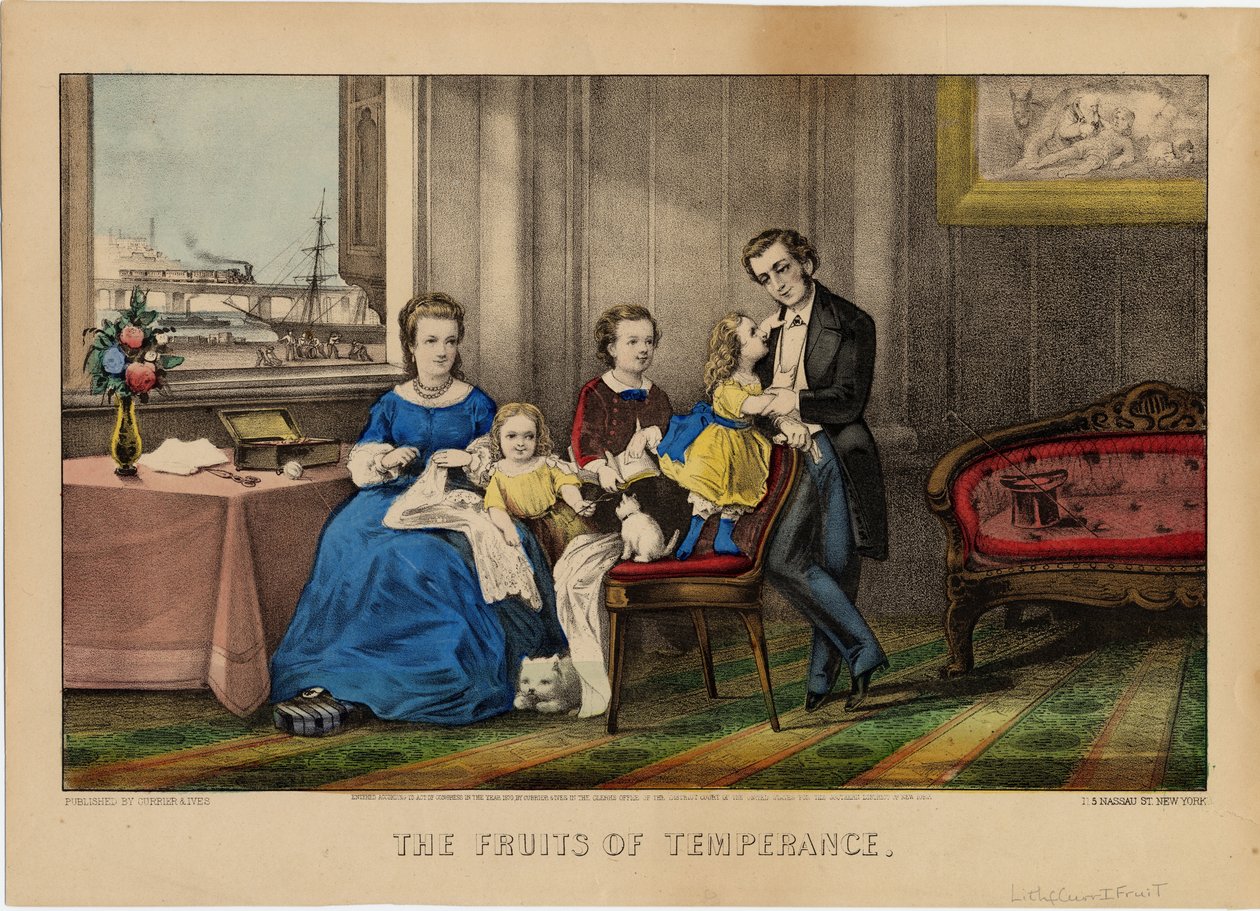 The Fruits of Temperance, pub. av Currier & Ives, 1870 av American School