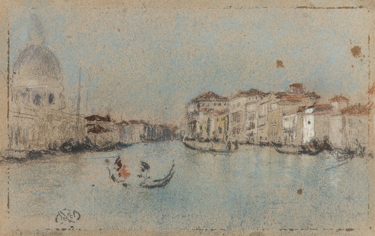 Canal Grande, Venezia, ca. 1879-80 (pastell på brunt papir) av American School
