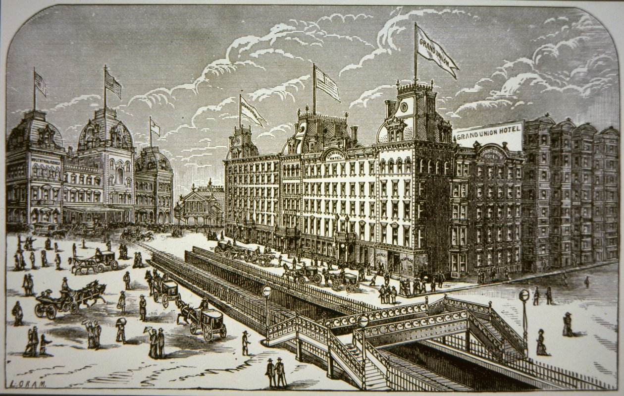The Grand Union Hotel, New York City (litho) av American School