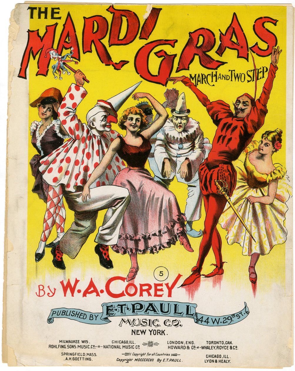 The Mardi Gras March and Two Step [noteomslag], 1897 av American School